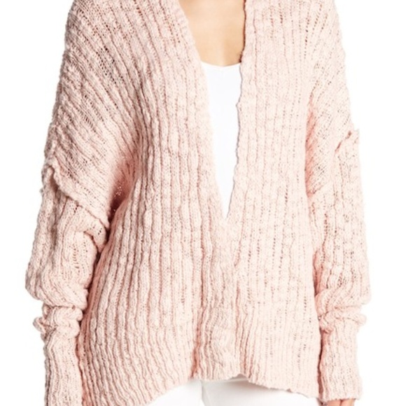 free people pink cardigan